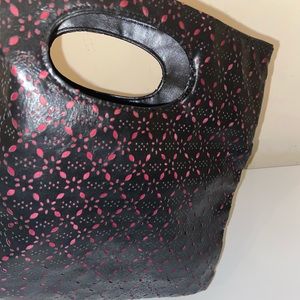 Giannini black and pink clutch bag